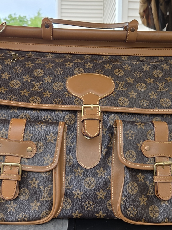 The Unbranded Brand Handbags - Large Brown Monogram Travel Duffel Bag Carry On Weekender 20" Multi Pocket